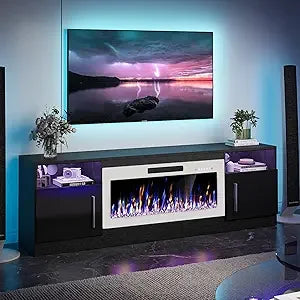 Electric Fireplace TV Stand With LED Lighting Entertainment
