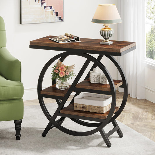 Tribesigns End Table Three Tier With Geometric Metal Frame