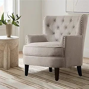 DAFIFY Harris Velvet Upholstered Club Chair Tufted Wingback