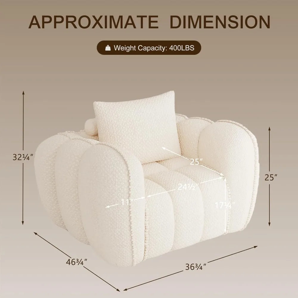 Pumpkin Shaped Accent Chair Upholstered Lounge Chair