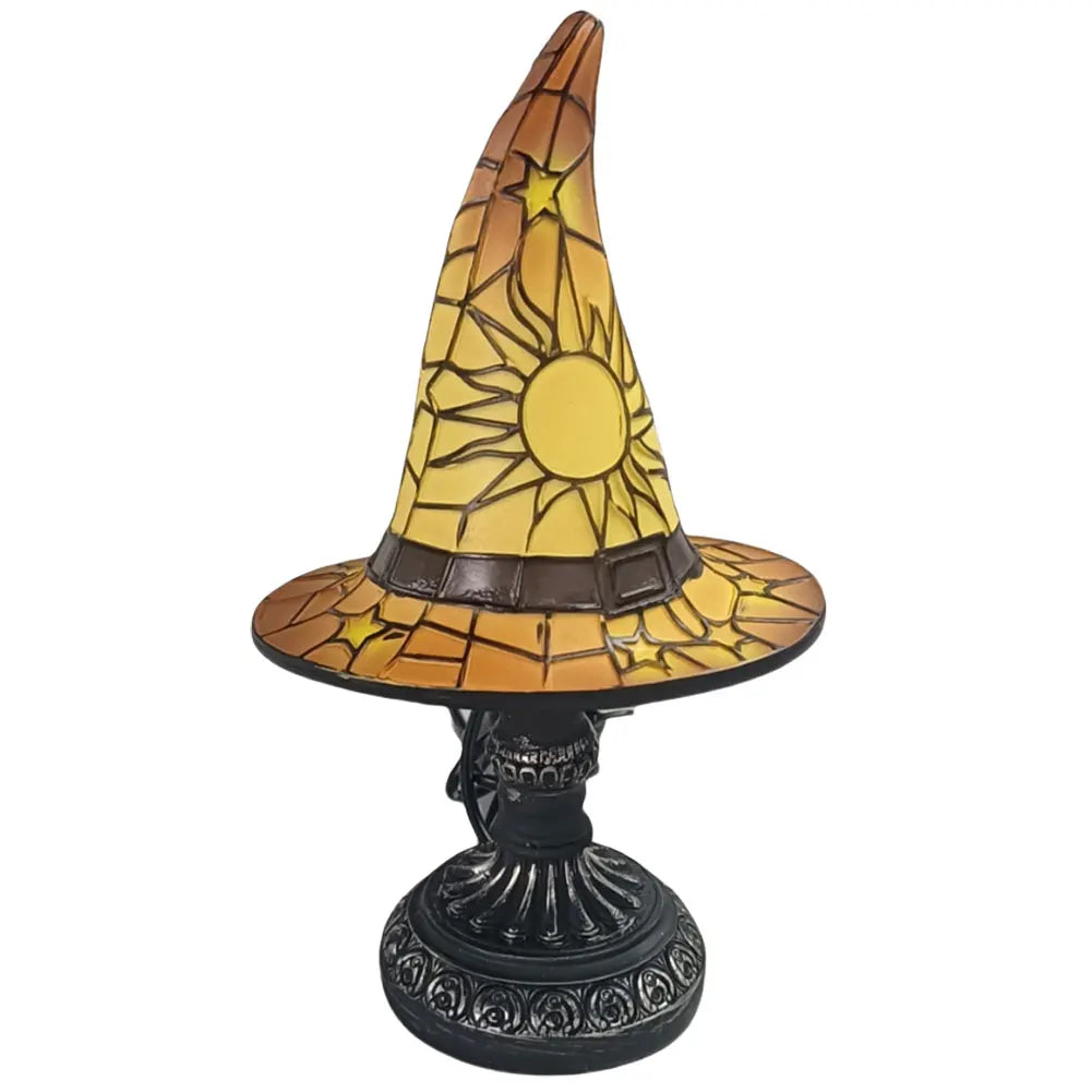Witch Hat LED Table Lamp Night Light Resin Ornament