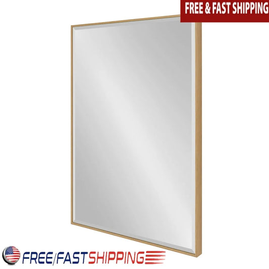 Dutrieux Rhodes Rectangular Beveled Wall Mirror Modern Minimalist Frame