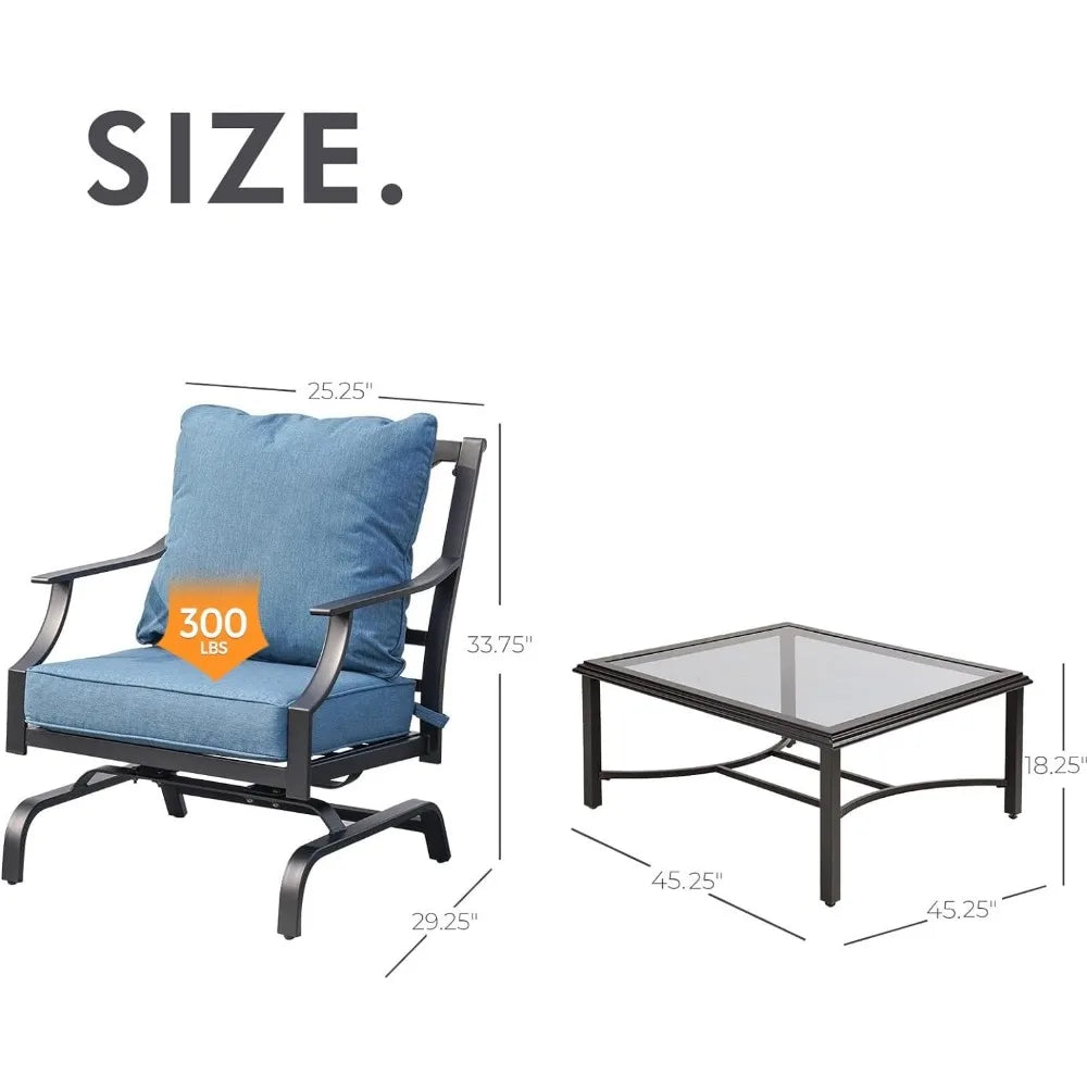 Outdoor Motion Conversation Furniture Set Coffee Table