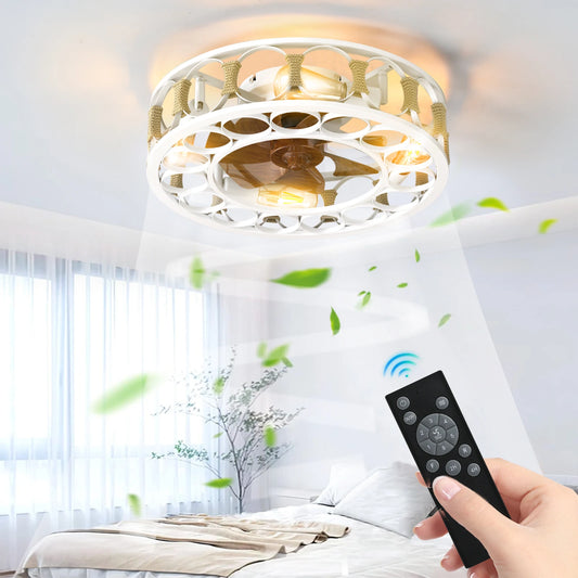 ARLGSITE Remote Control Ceiling Fan With Lights 6 Speeds