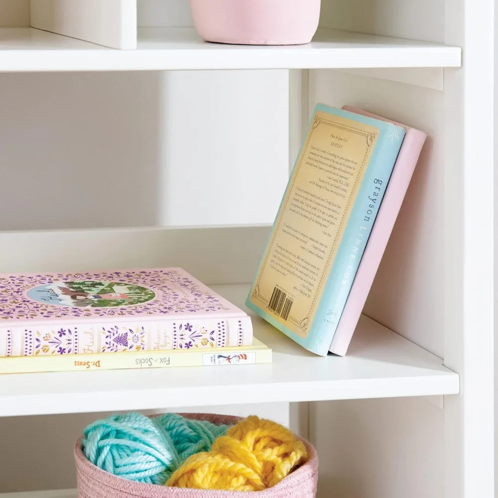 XMSJH Kids Dollhouse Bookcase Wooden Organizer Shelves
