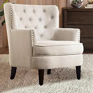 DAFIFY Harris Velvet Upholstered Club Chair Tufted Wingback