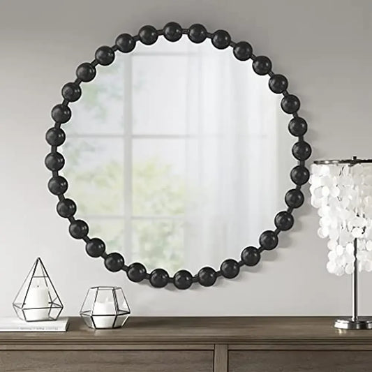 DUTRIEUX Marlowe Round Iron Framed Wall Mirror Home Accent