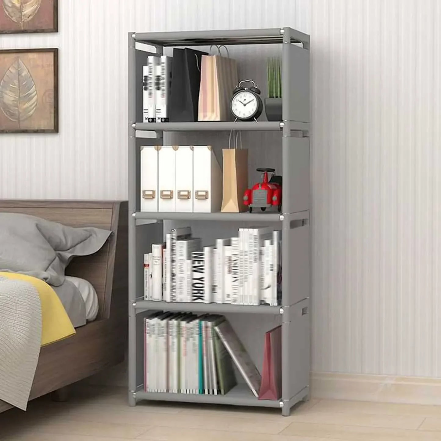 Bymaocar 4 Tier Bookshelf Storage Rack For Home Office