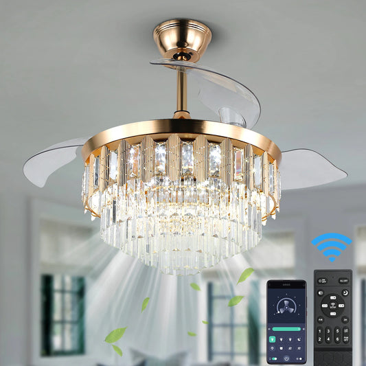 Vetrulus Modern Led Ceiling Fan With Remote And Light