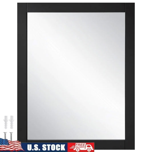DUTRIEUX Rectangular Wall Accent Mirror Durable Wood Mounting Home Decor