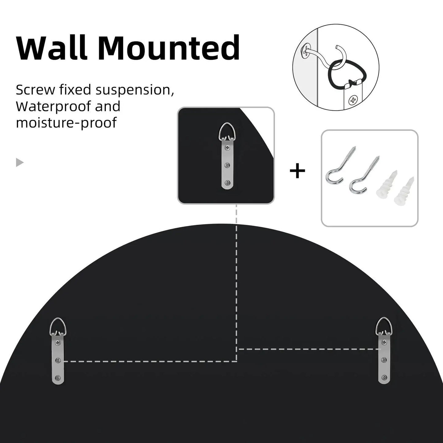 BORWARTH Round Wall Mirror Decor For Hallway And Bathroom