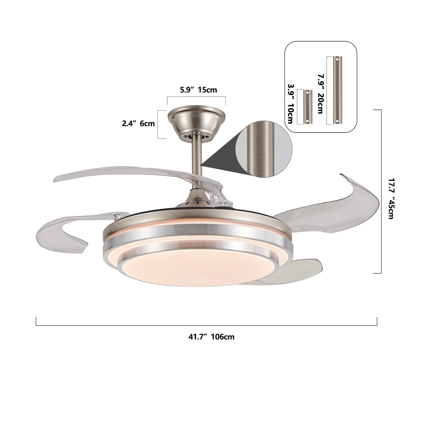 ARLGSITE Modern LED Ceiling Fan With Light And Remote