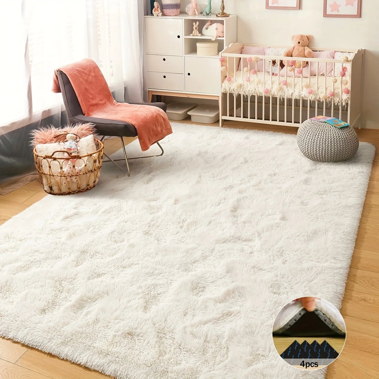 Aubusson Soft Shaggy Non Slip Rug Living Room