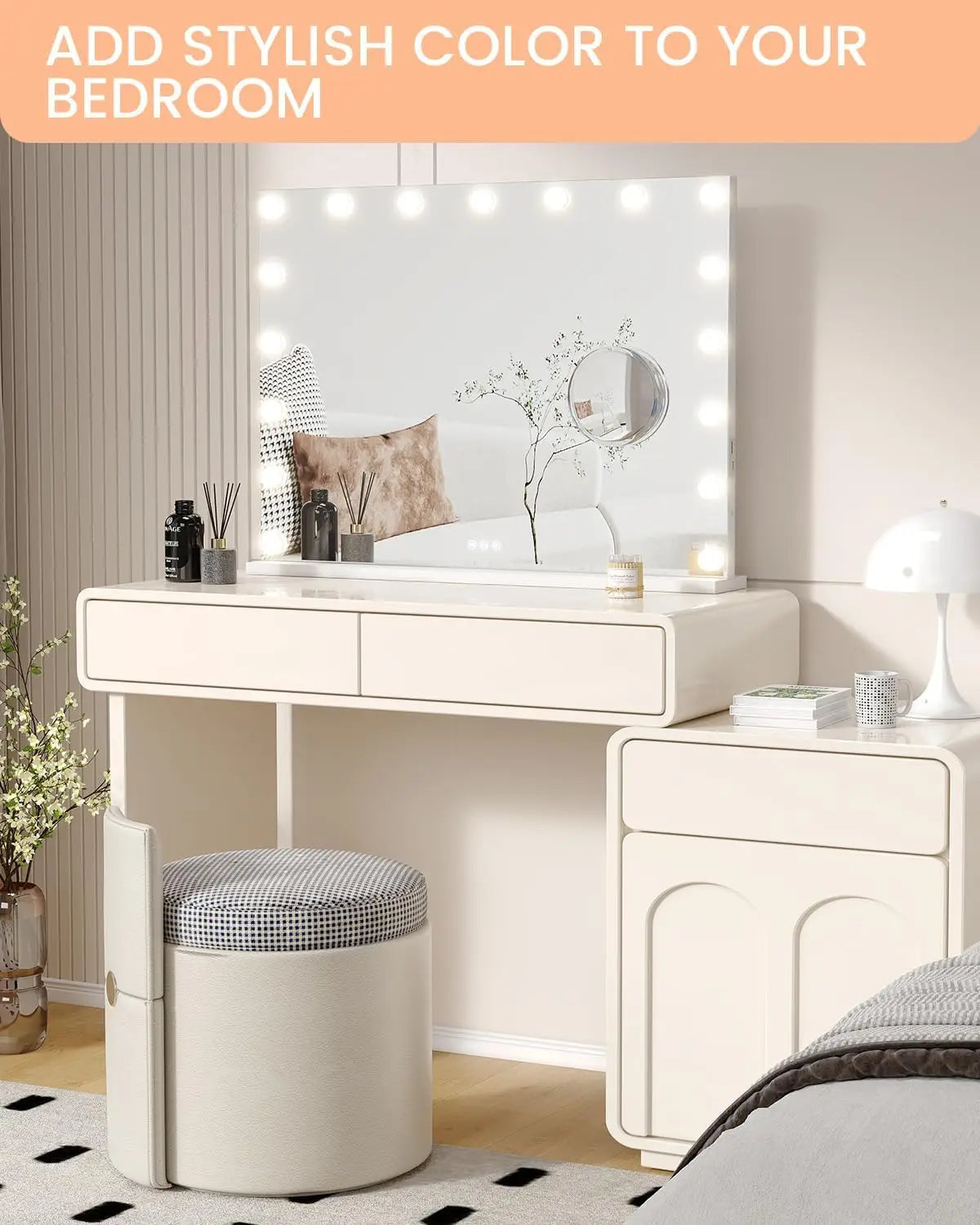 Feature Vanity Mirror With Lights Dimmable Modes 3X