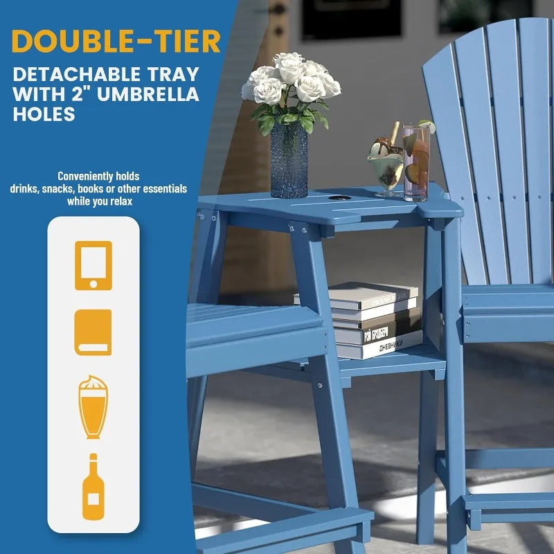 High-concerned Tall Adirondack Chair Set of 2 All Weather HDPE