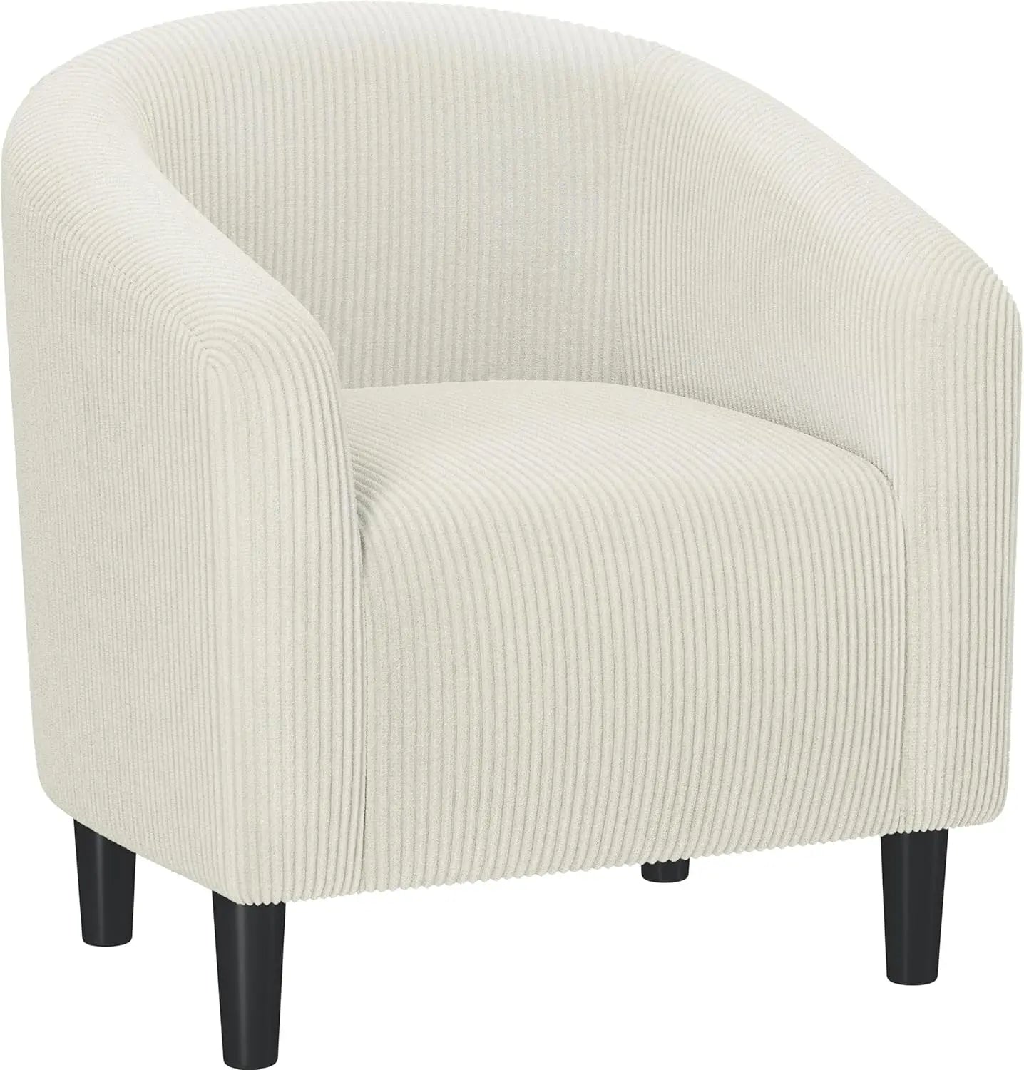 GUANGBAI Velvet Accent Barrel Chair With Armrest And Low Back
