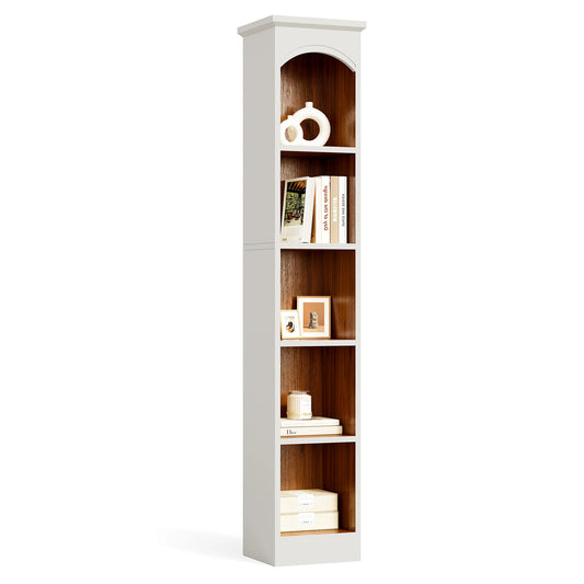 Tribesigns Modern Slim Five Tier Narrow Corner Bookshelf