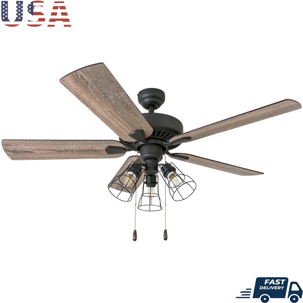 XMSJ Ceiling Fan 5 Blade Light Kit Quiet Operation