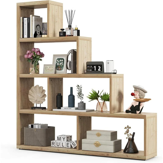 L Shaped Corner Bookshelf With 10 Shelves Etagere Display