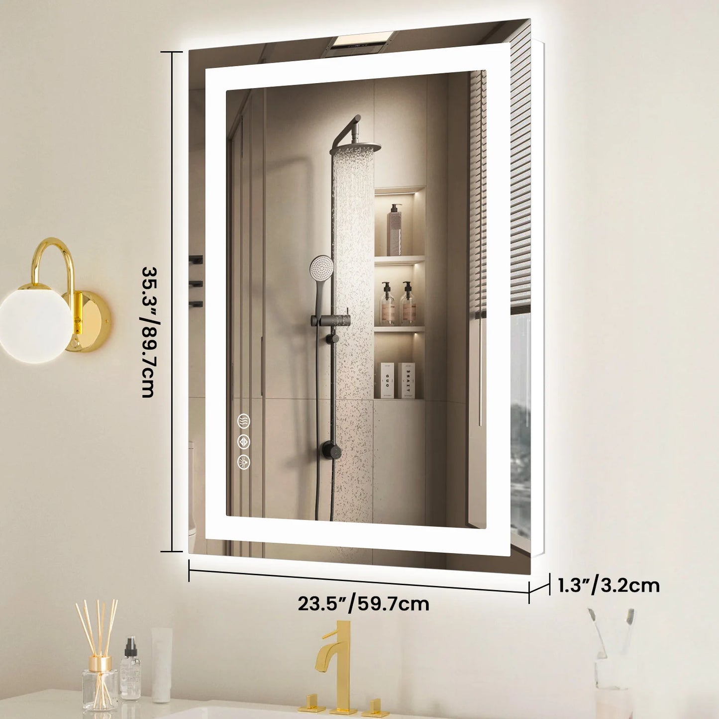 JHK LED Bathroom Vanity Mirror With Memory Function