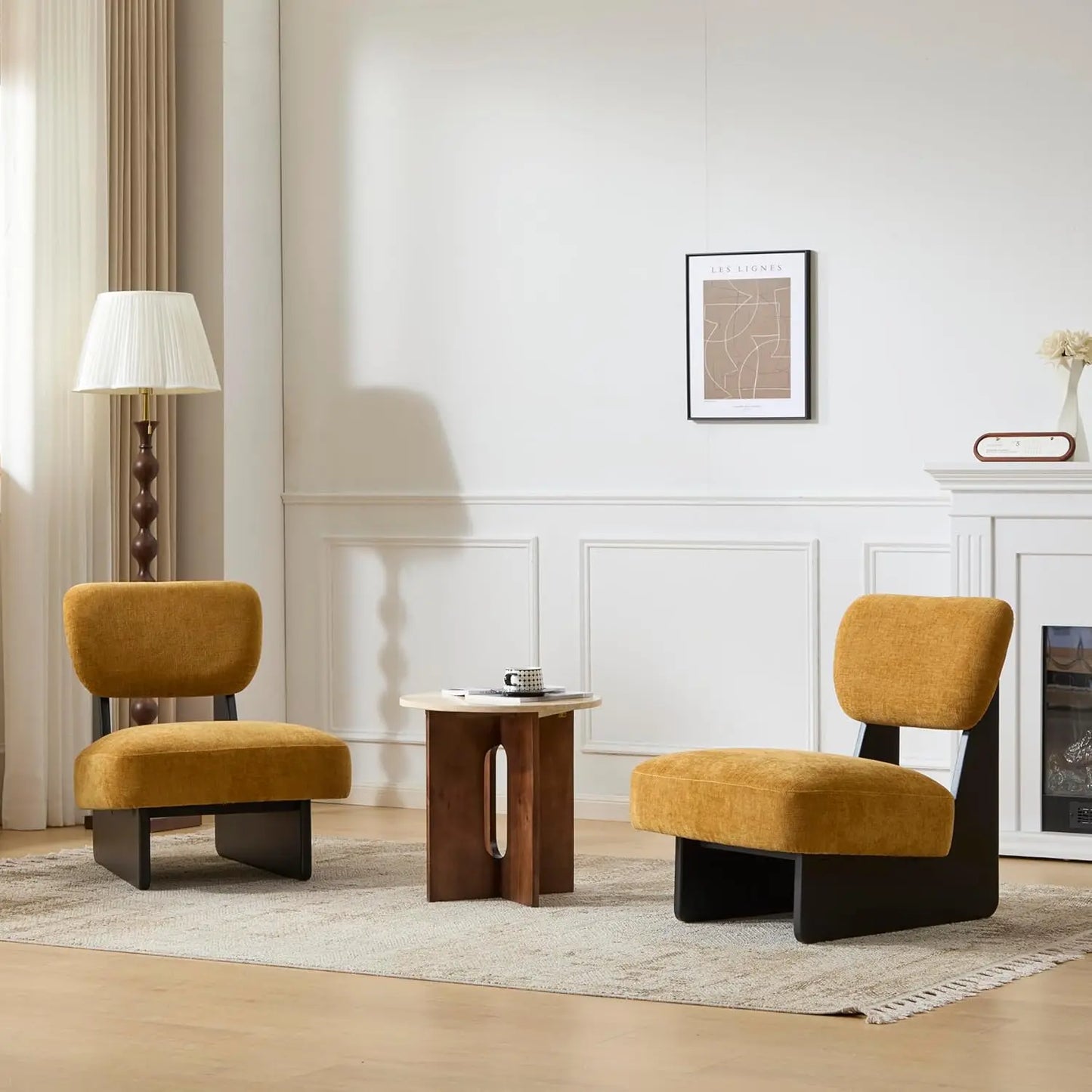 Angduo Low Profile Accent Chair Set Of 2 Modern Armless