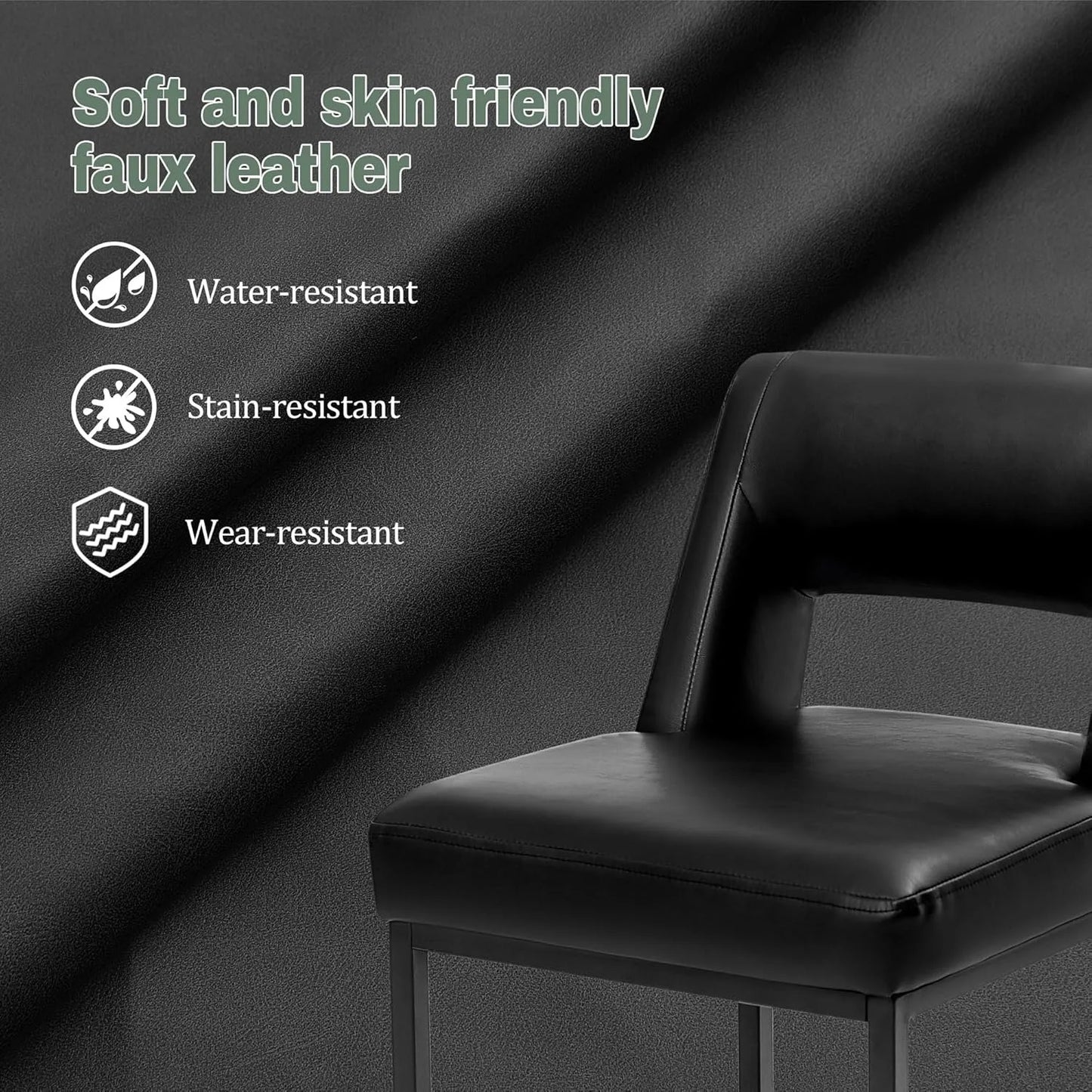HUANZHUANG Modern Bar Stools Set of 4 with Padded Backs