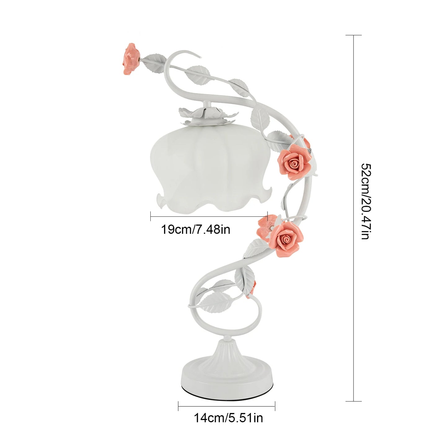 Neet Designs Emporium Flower Glass Bedside Table Lamp