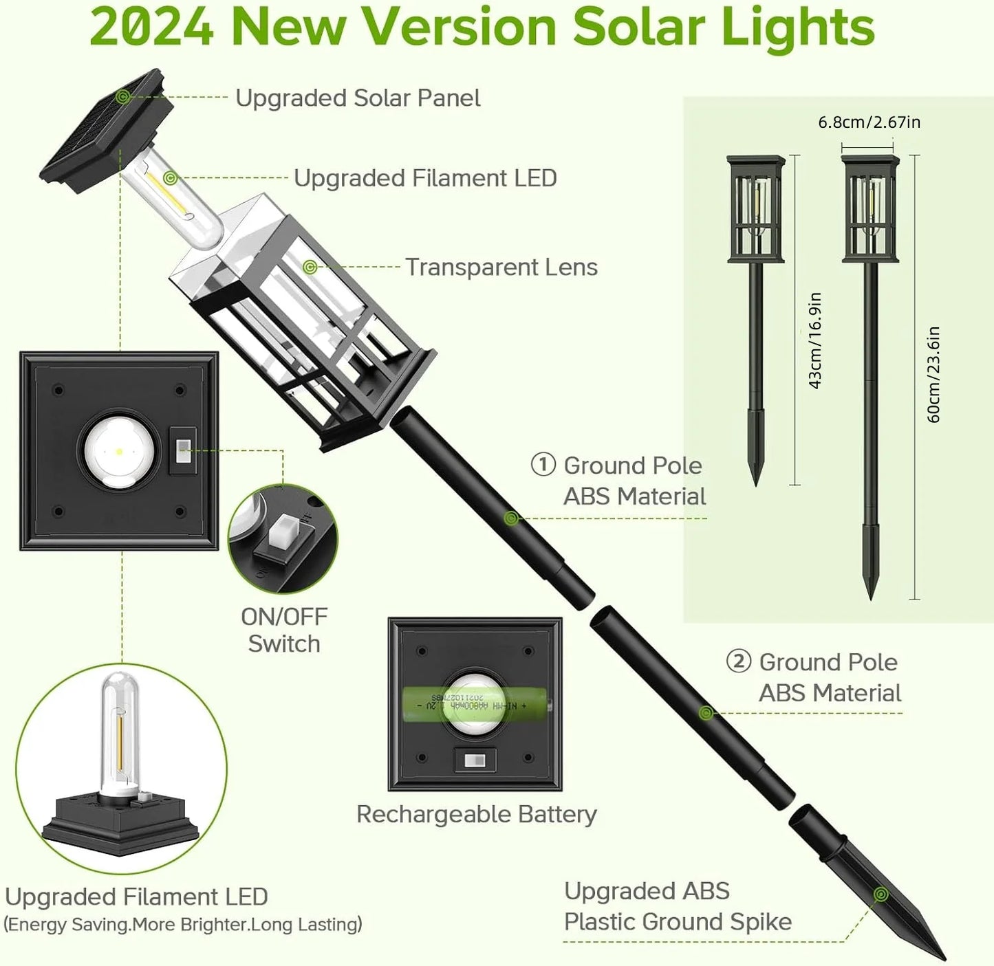 KPSTEK Solar Pathway Lights 2 6 8 Pack Bright Patio