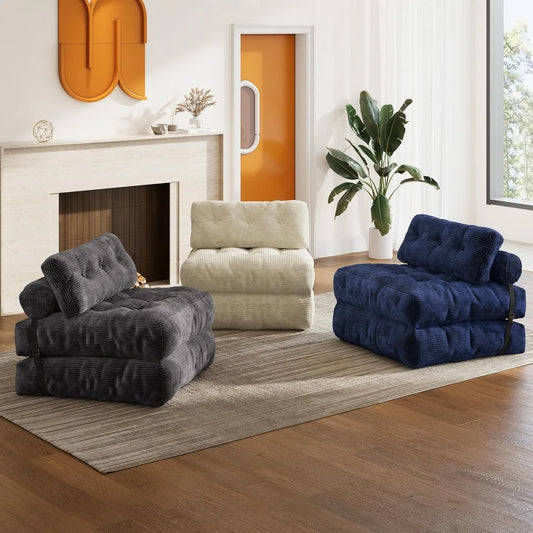 Hign Concerned Bean Bag Chair With Backrest Corduroy Lounge