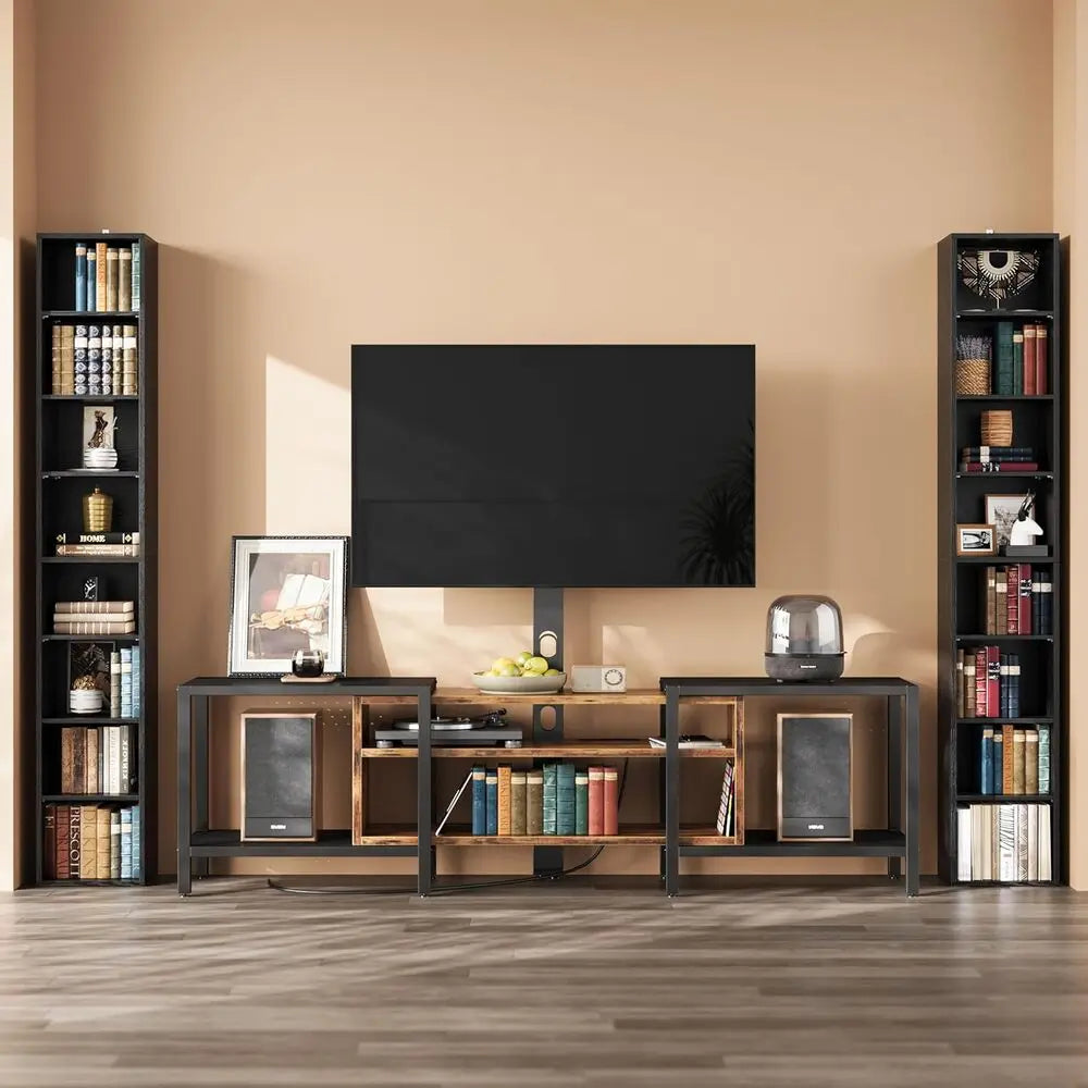 Ironck Tall Narrow Bookshelf Set For Living Room And Office
