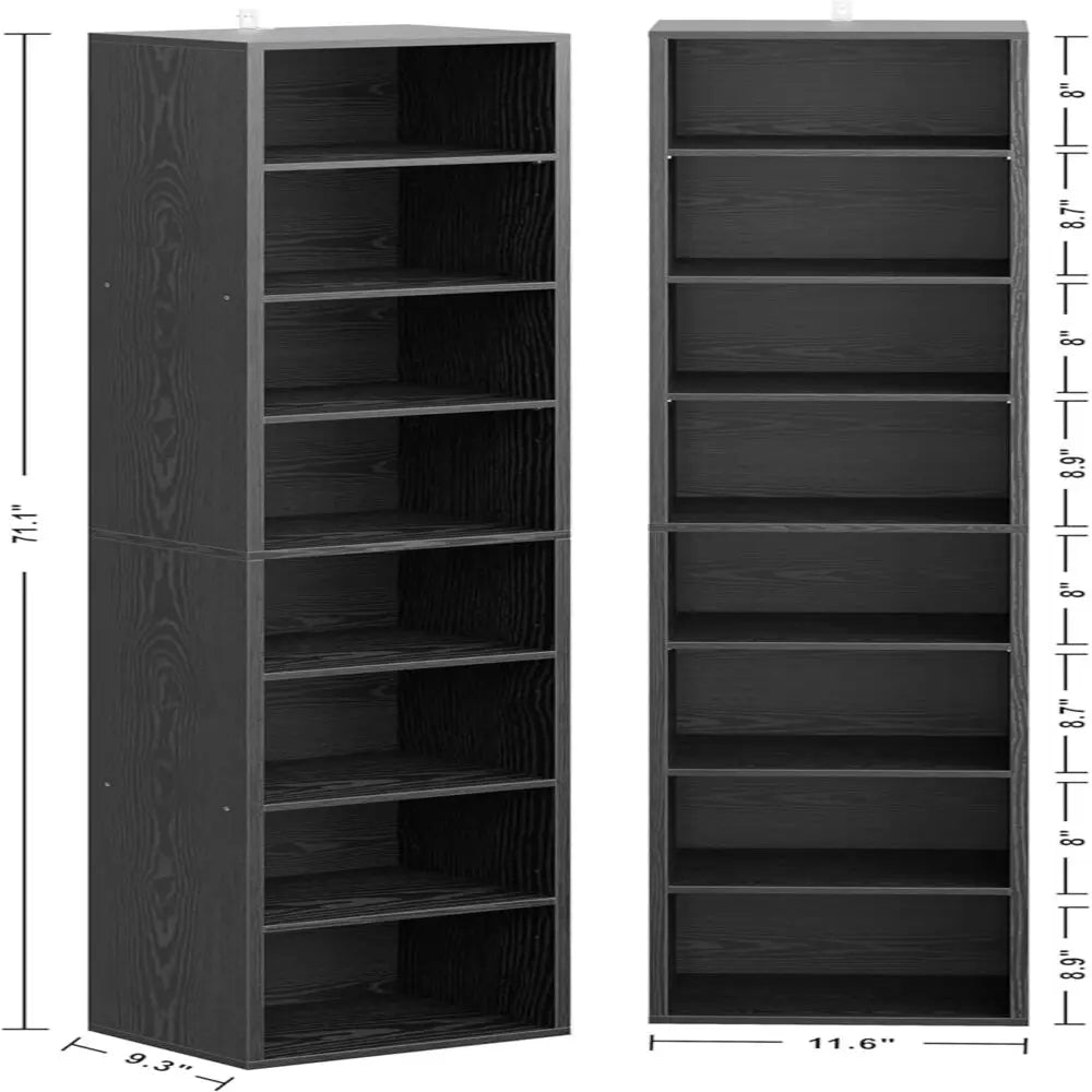 Ironck Tall Narrow Bookshelf Set For Living Room And Office