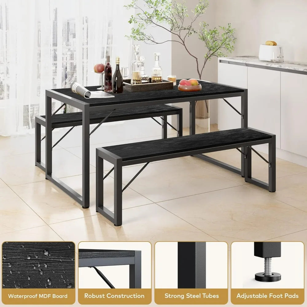 Hign-concerned Dining Table Set For 4 With Benches