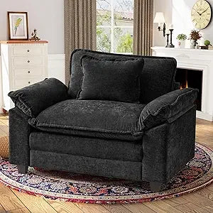 YANYING Oversized Velvet Accent Chair With Upholstered Armrests