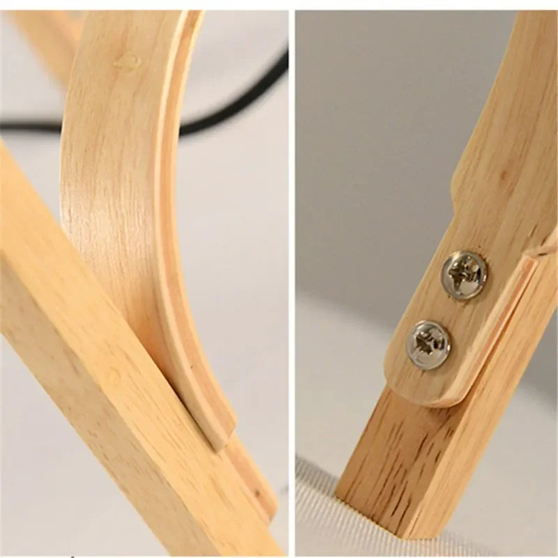 Wood Art LED Desk Lamp Modern Minimalist Bedside Light