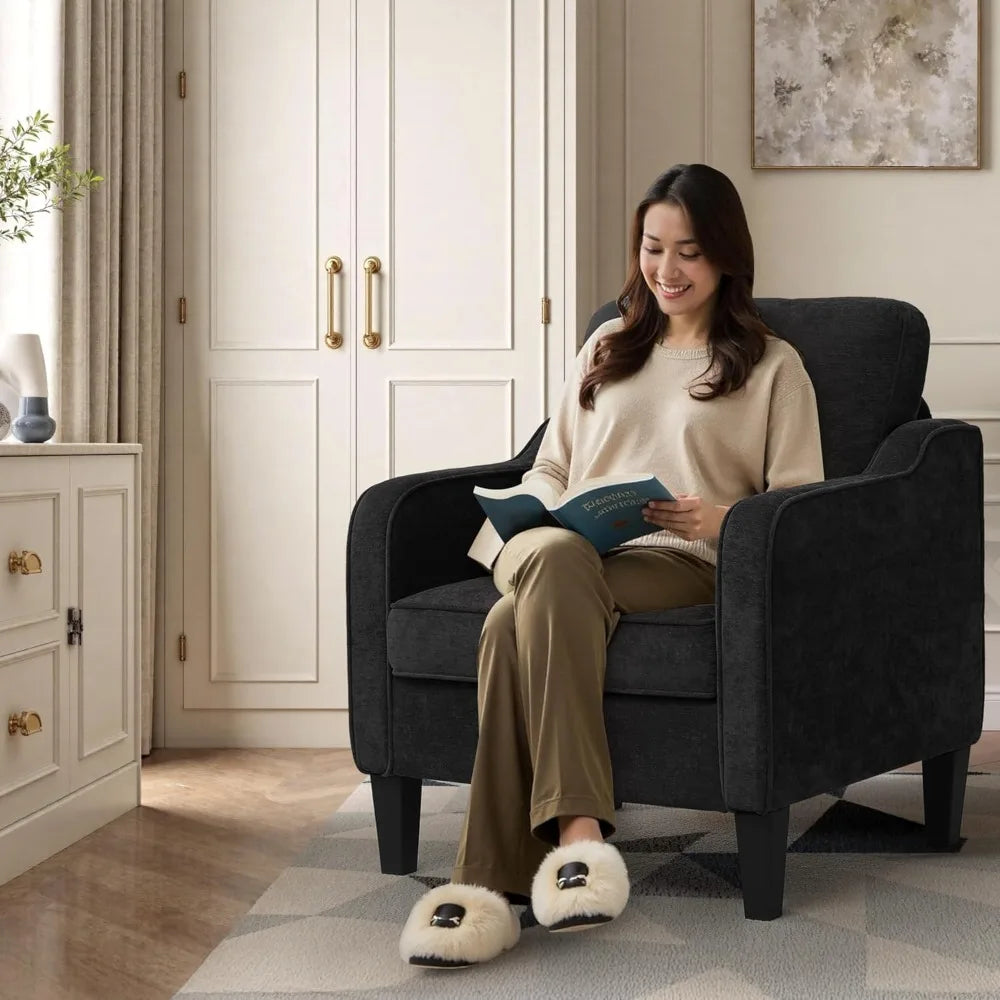 HUANZHUANG Modern Accent Chair Upholstered Armchair Pockets