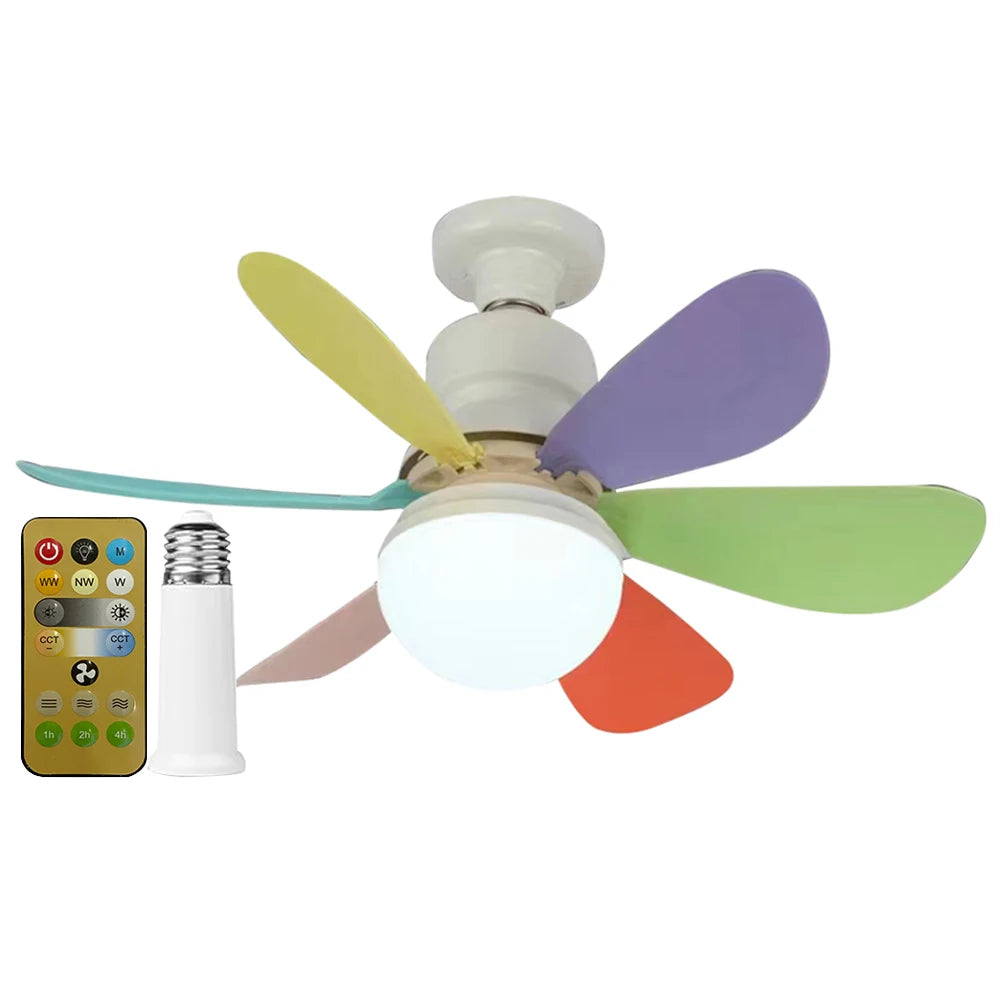 JOCESTYLE Ceiling Fan LED Lamp E27 Base Remote Control