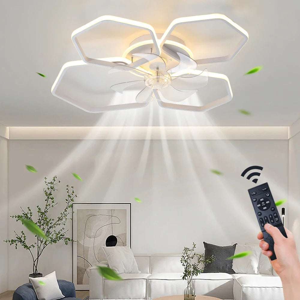 Ceiling Fan With Light And Remote Flush Mount Chandelier Fan