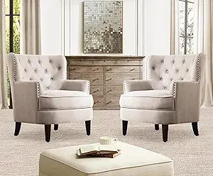 DAFIFY Harris Velvet Upholstered Club Chair Tufted Wingback
