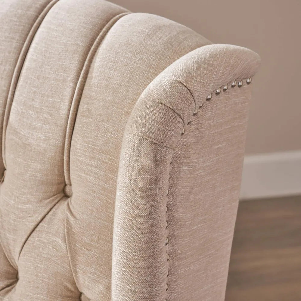 RBXC Elizabeth Tufted Fabric Recliner Wingback Reading Chair