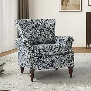 MKDK Modern Wingback Accent Chair Upholstered Armchair With Nailhead Trim