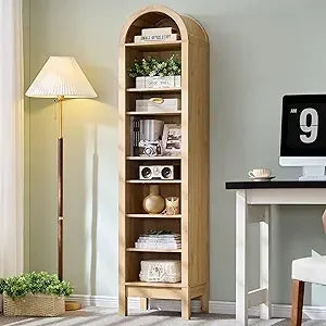 Arched 8 Shelf Bookcase With Storage Modern Farmhouse