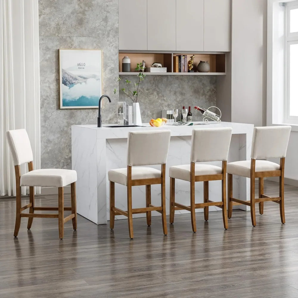 HUANZHUANG Counter Height Bar Stools Set of 4 Upholstered
