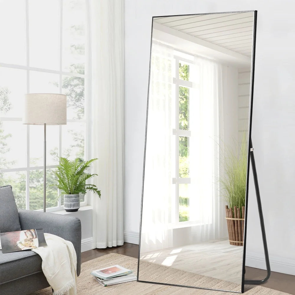 DUTRIEUX Full Length Aluminum Frame Shatterproof Floor and Wall Mirror