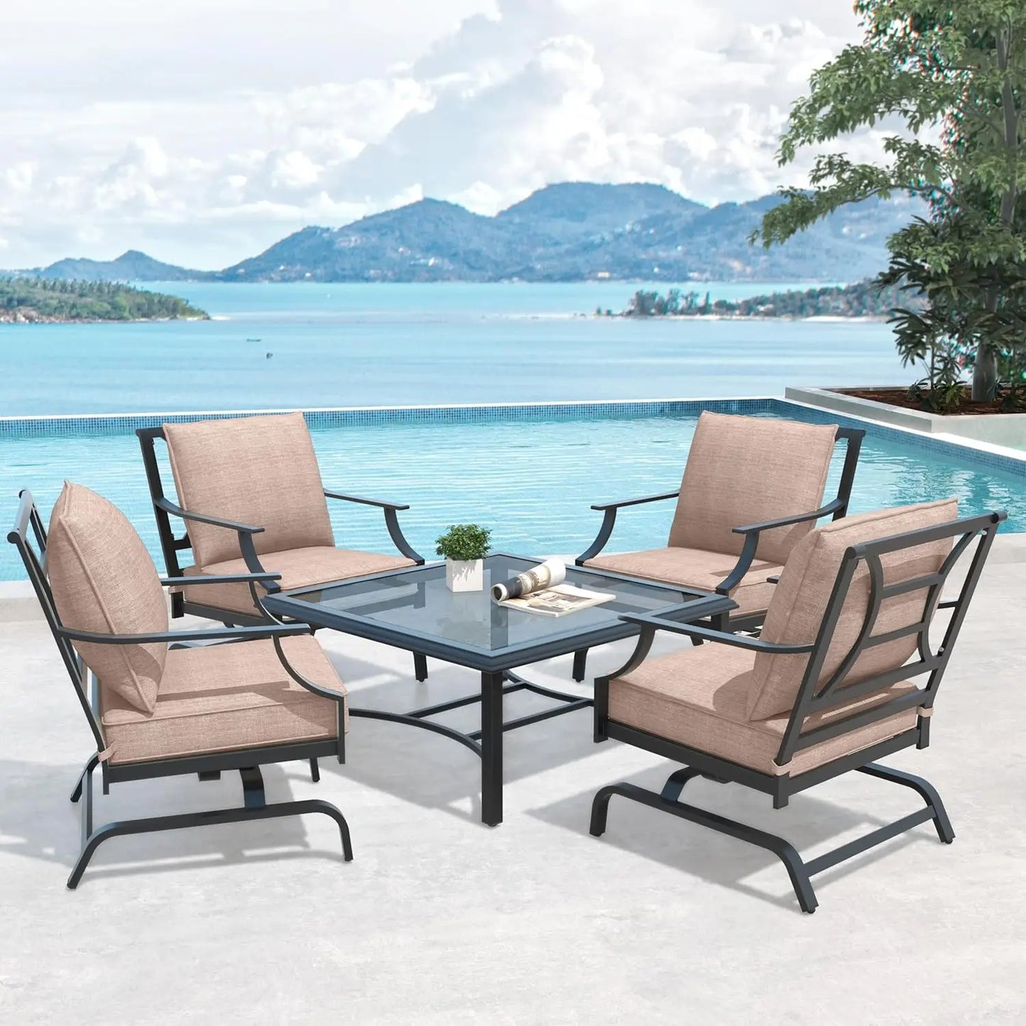 Outdoor Motion Conversation Furniture Set Coffee Table