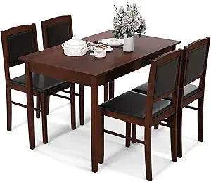 DAFIFY Farmhouse Dining Table Set With Upholstered Chairs