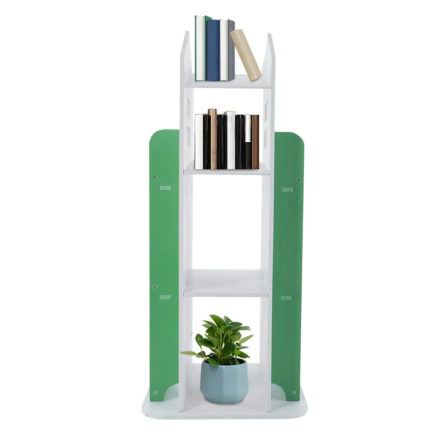 Rotating Freestanding Bookshelf Storage Display Rack Guard