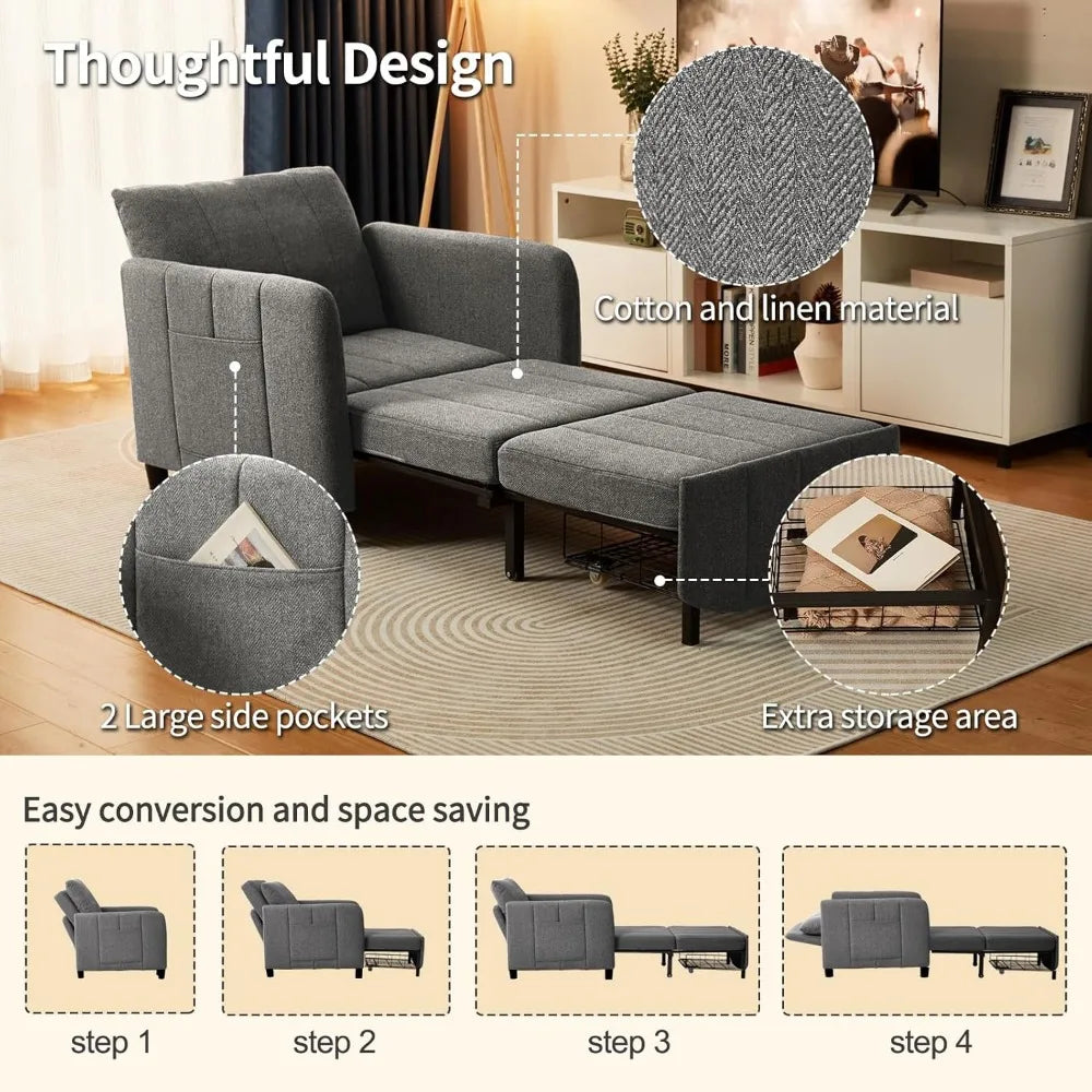 Yanying Sleeper Chair Convertible Sofa Bed 3 In 1 To 4 In 1