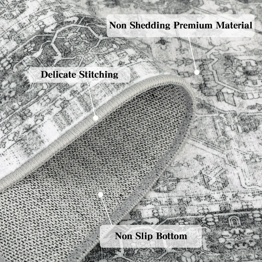 HobbyLane Washable Hallway Runner Rug Anti Slip Geometric Carpet