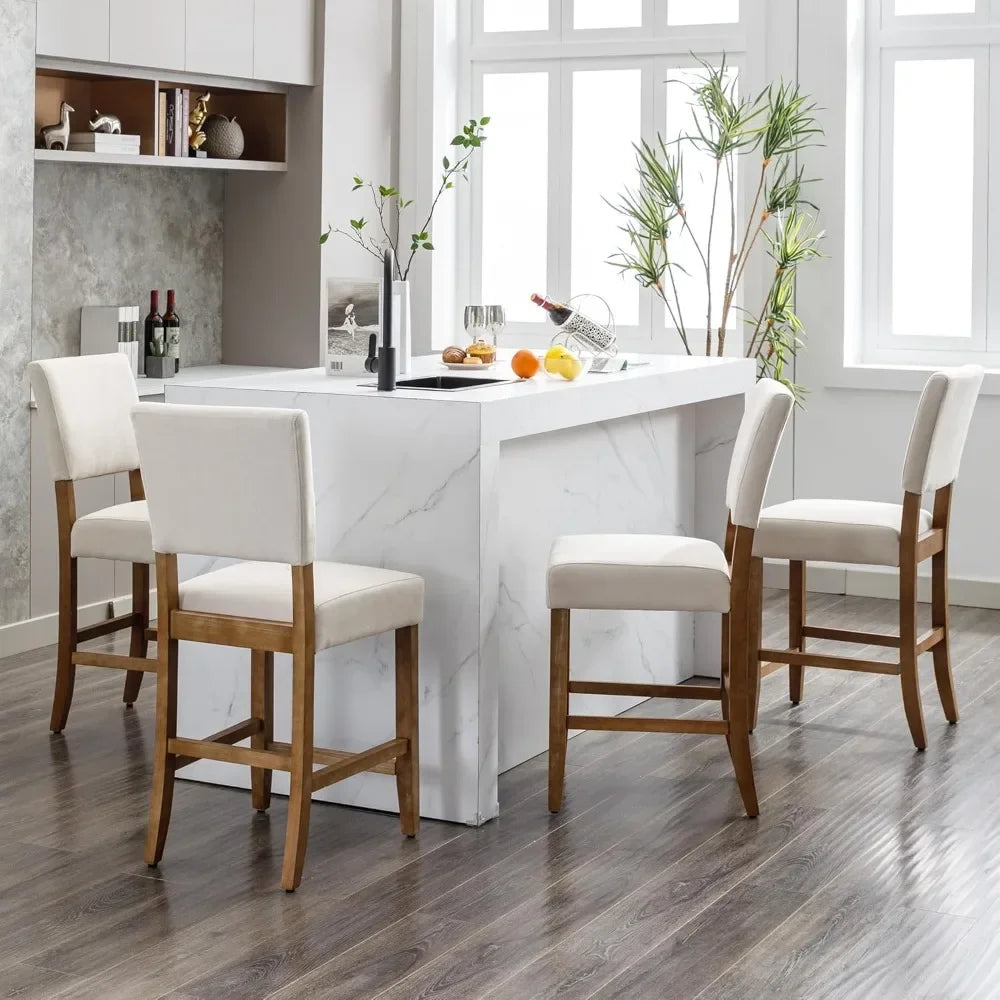 HUANZHUANG Counter Height Bar Stools Set of 4 Upholstered
