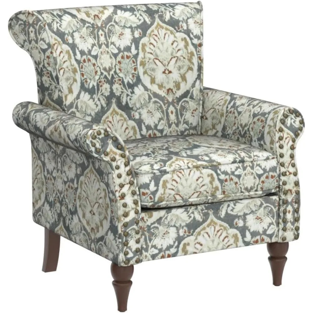 MKDK Modern Wingback Accent Chair Upholstered Armchair With Nailhead Trim